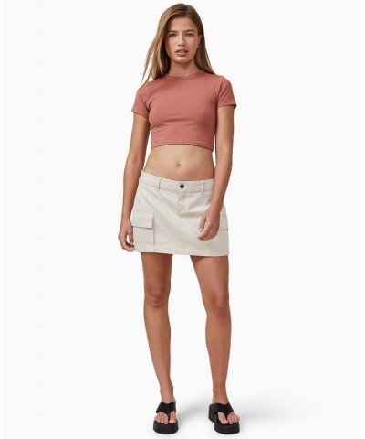 Women's Bobbie Cargo Mini Skirt Tan/Beige $23.10 Skirts