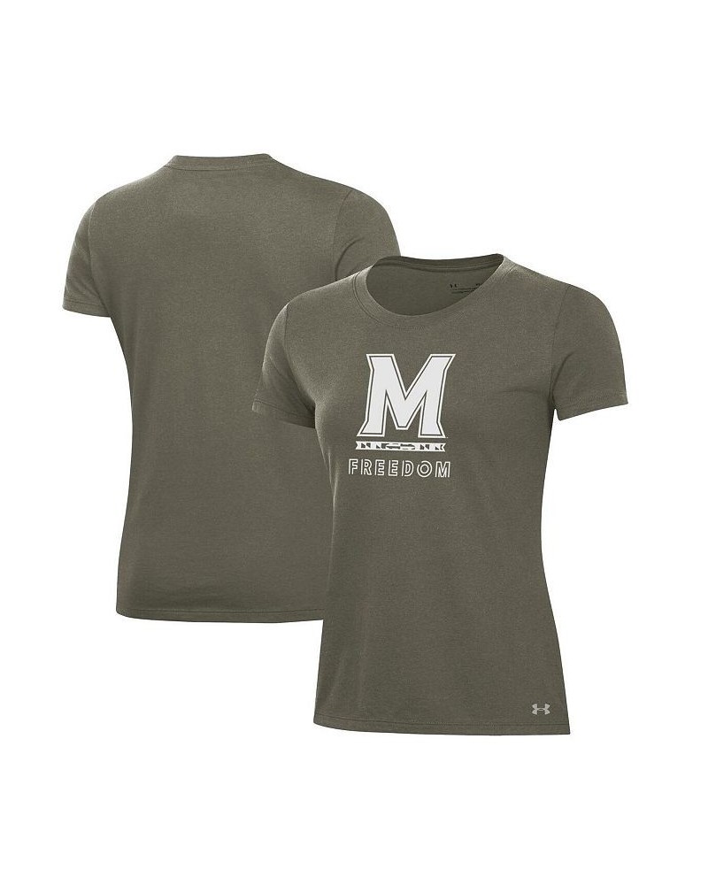 Women's Olive Maryland Terrapins Freedom Performance T-shirt Olive $17.10 Tops