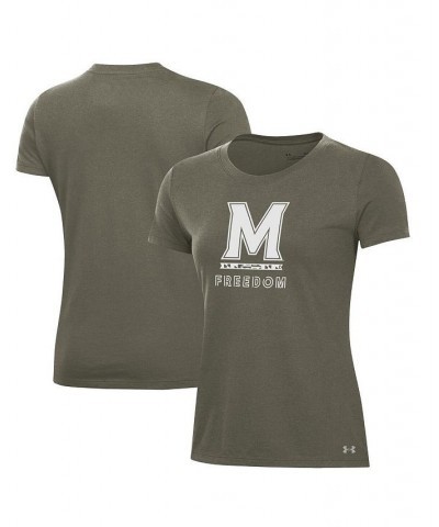 Women's Olive Maryland Terrapins Freedom Performance T-shirt Olive $17.10 Tops