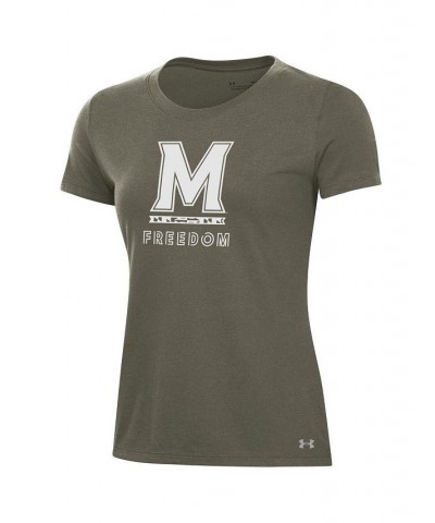 Women's Olive Maryland Terrapins Freedom Performance T-shirt Olive $17.10 Tops