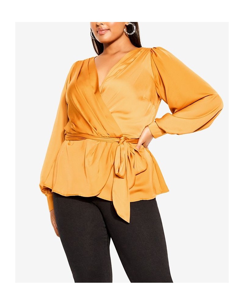 Trendy Plus Size Opulent Top Honey $50.35 Tops