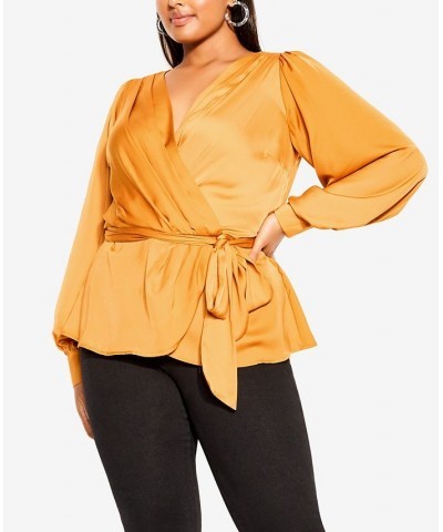 Trendy Plus Size Opulent Top Honey $50.35 Tops