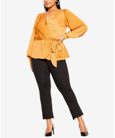 Trendy Plus Size Opulent Top Honey $50.35 Tops