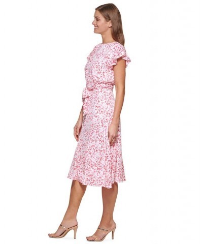 Abstract-Print Belted Midi Dress Punch Multi $61.92 Dresses