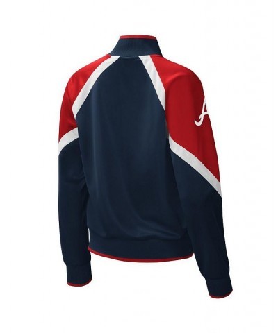 Women's Navy Atlanta Braves Touchdown Raglan Full-Zip Track Jacket Blue $51.00 Jackets