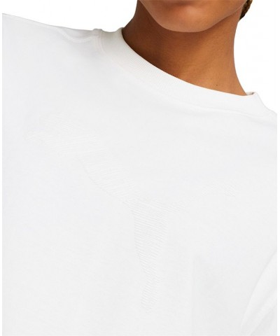 Women's Her Cotton Crewneck Logo Short-Sleeve T-Shirt Puma White $22.40 Tops