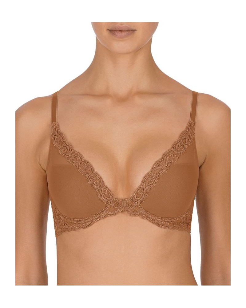 Feathers Contour Plunge Lace-Trim Bra 730023 Bluebell $31.39 Bras