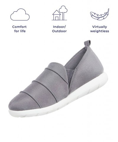 Zenz from Isotoner Women's Indoor/Outdoor Pintuck Lauren Slip-Ons Gray $13.87 Shoes