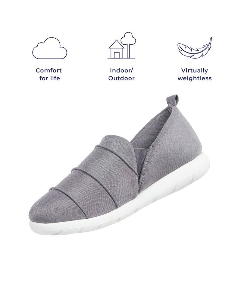 Zenz from Isotoner Women's Indoor/Outdoor Pintuck Lauren Slip-Ons Gray $13.87 Shoes