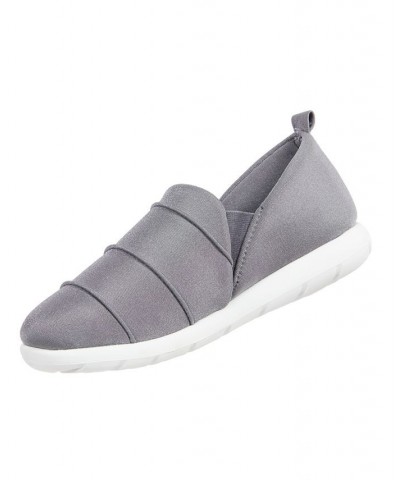 Zenz from Isotoner Women's Indoor/Outdoor Pintuck Lauren Slip-Ons Gray $13.87 Shoes