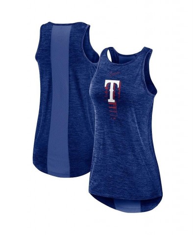 Women's Royal Texas Rangers Logo Fade High Neck Performance Tank Top Royal $26.49 Tops