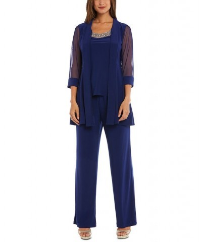 Embellished Layered-Look Pantsuit Blue $64.50 Outfits