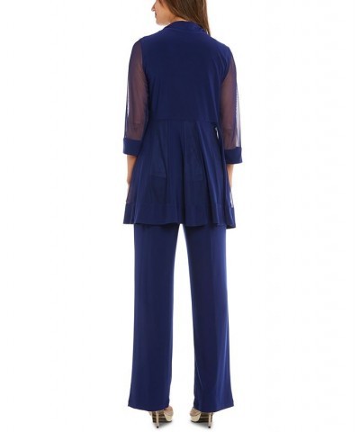 Embellished Layered-Look Pantsuit Blue $64.50 Outfits