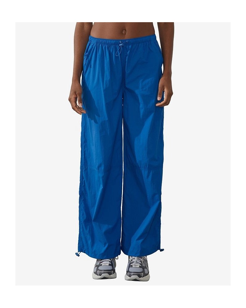 Women's Light Weight Parachute Pants Blue $37.09 Pants