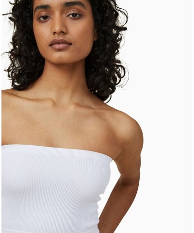 Women's Seamless Ellie Tube Strapless Top White $15.00 Tops