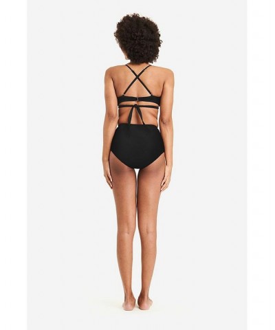 Nina High Waist Bikini Bottom Black $46.06 Swimsuits