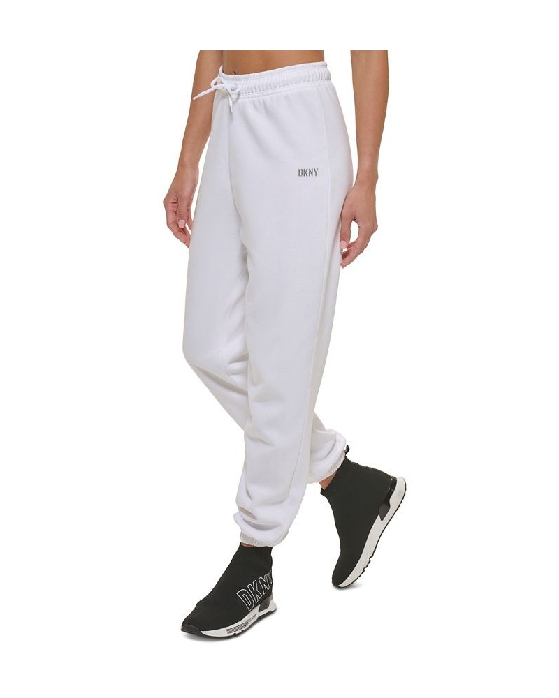 Women's Performance Metallic-Logo Drawstring Sweatpants White $17.89 Pants