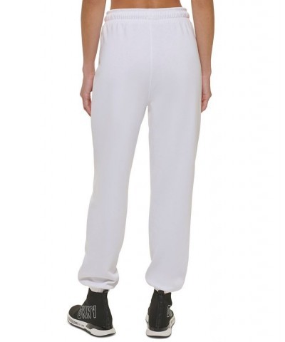 Women's Performance Metallic-Logo Drawstring Sweatpants White $17.89 Pants