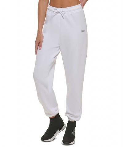 Women's Performance Metallic-Logo Drawstring Sweatpants White $17.89 Pants