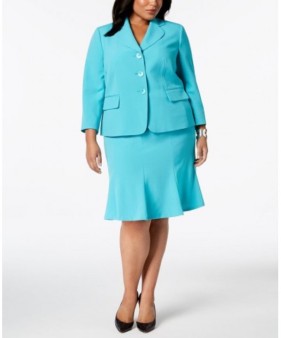 Plus Size Three-Button Flared Skirt Suit Light Opal $59.80 Suits