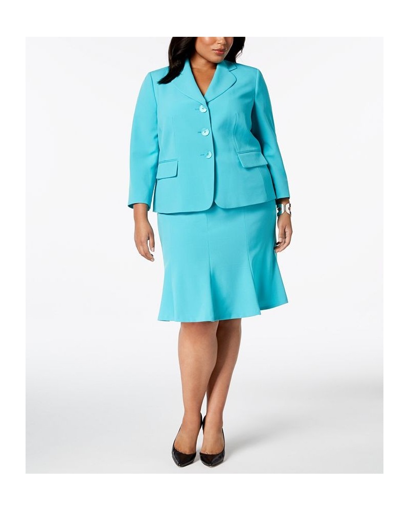 Plus Size Three-Button Flared Skirt Suit Light Opal $59.80 Suits