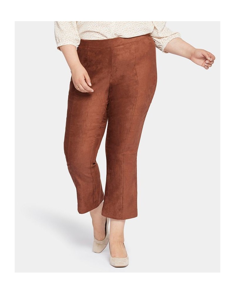 Plus Size Slim Bootcut Pull-On Pants Brown $40.15 Pants