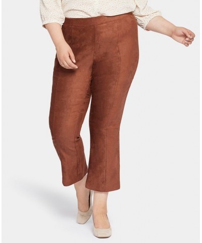 Plus Size Slim Bootcut Pull-On Pants Brown $40.15 Pants