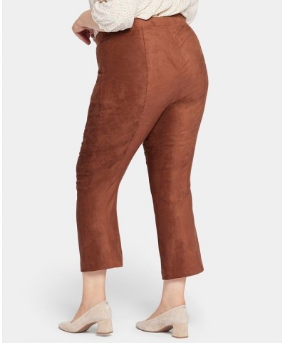 Plus Size Slim Bootcut Pull-On Pants Brown $40.15 Pants