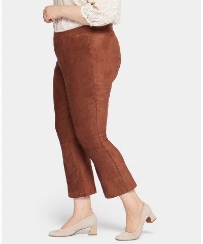 Plus Size Slim Bootcut Pull-On Pants Brown $40.15 Pants