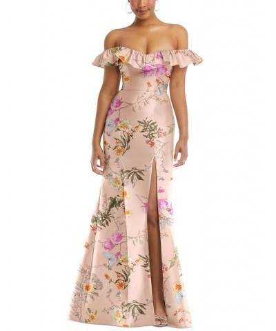 Women's Off-The-Shoulder Ruffled Gown Butterfly Botanica $135.00 Dresses