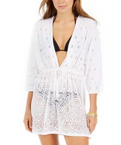 Gypsy Gem Crochet Tunic Cover-Up White $35.20 Swimsuits