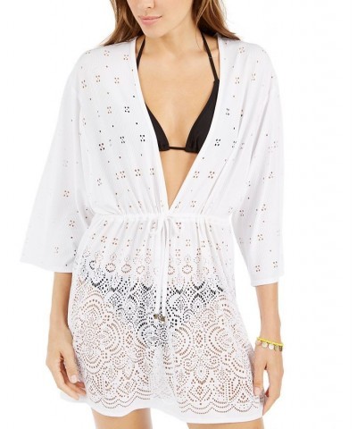 Gypsy Gem Crochet Tunic Cover-Up White $35.20 Swimsuits