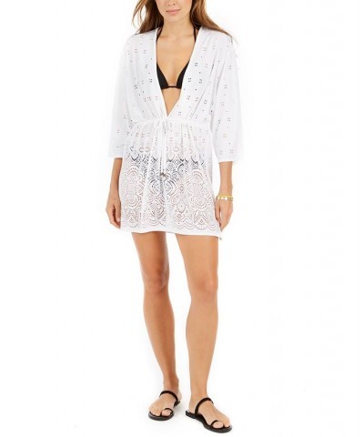 Gypsy Gem Crochet Tunic Cover-Up White $35.20 Swimsuits