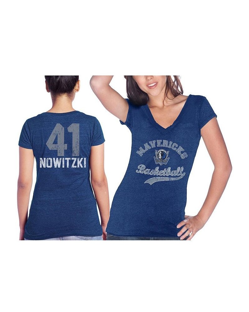 Women's Threads Dirk Nowitzki Blue Dallas Mavericks Name & Number Tri-Blend T-shirt Blue $25.00 Tops