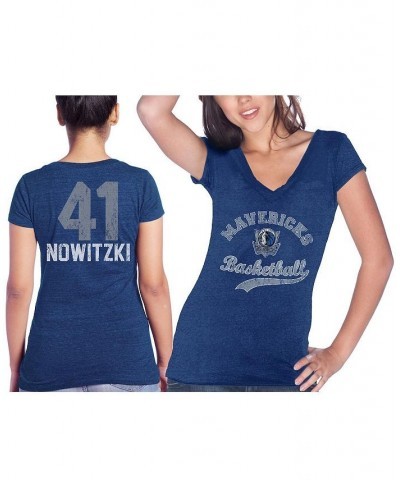 Women's Threads Dirk Nowitzki Blue Dallas Mavericks Name & Number Tri-Blend T-shirt Blue $25.00 Tops