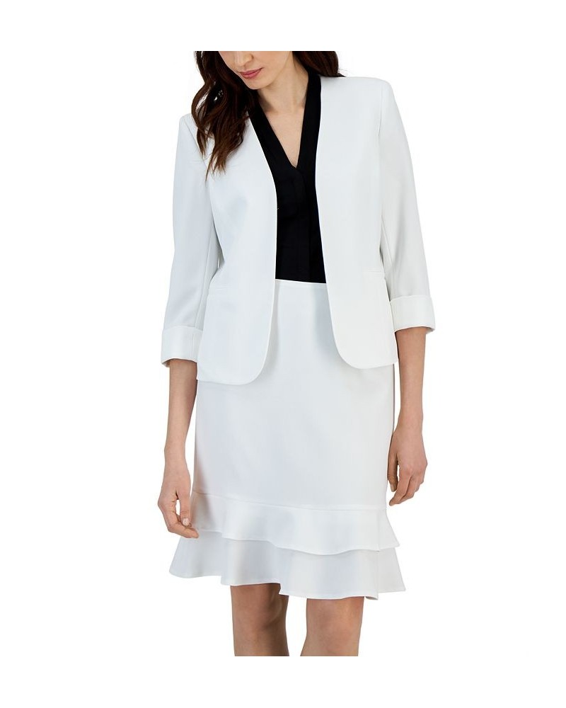 Women's Open-Front Jacket & Snap-Trim Sheath Dress Black $33.03 Dresses