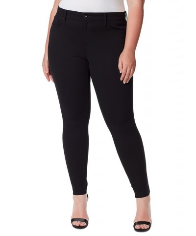 Trendy Plus Size Kiss Me Ponté-Knit Skinny Jeans Black $24.29 Jeans