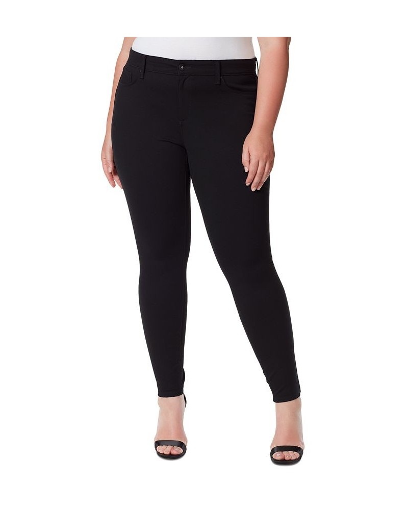 Trendy Plus Size Kiss Me Ponté-Knit Skinny Jeans Black $24.29 Jeans