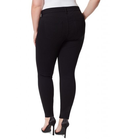 Trendy Plus Size Kiss Me Ponté-Knit Skinny Jeans Black $24.29 Jeans