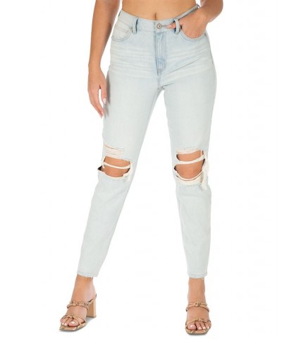 Juniors' High-Rise Mom Jeans Light Wash $14.10 Jeans