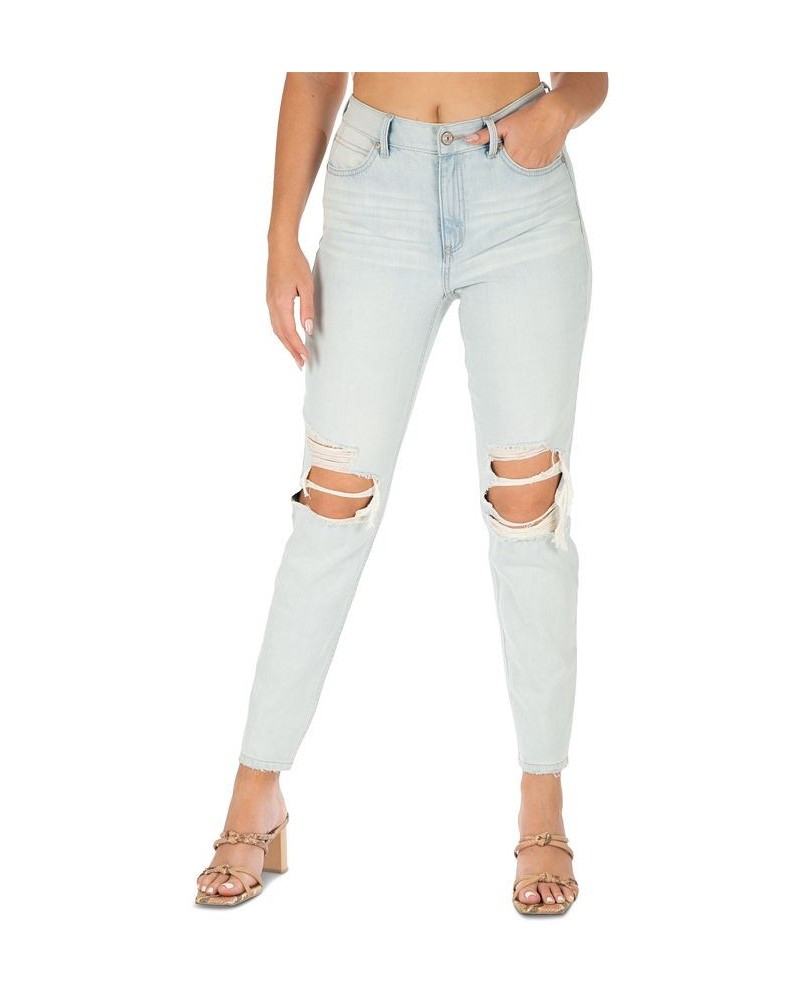 Juniors' High-Rise Mom Jeans Light Wash $14.10 Jeans