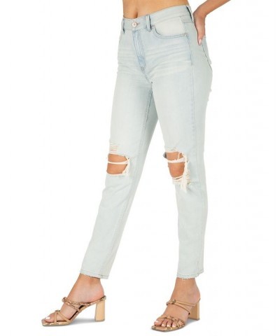 Juniors' High-Rise Mom Jeans Light Wash $14.10 Jeans