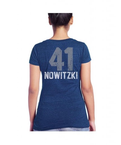 Women's Threads Dirk Nowitzki Blue Dallas Mavericks Name & Number Tri-Blend T-shirt Blue $25.00 Tops