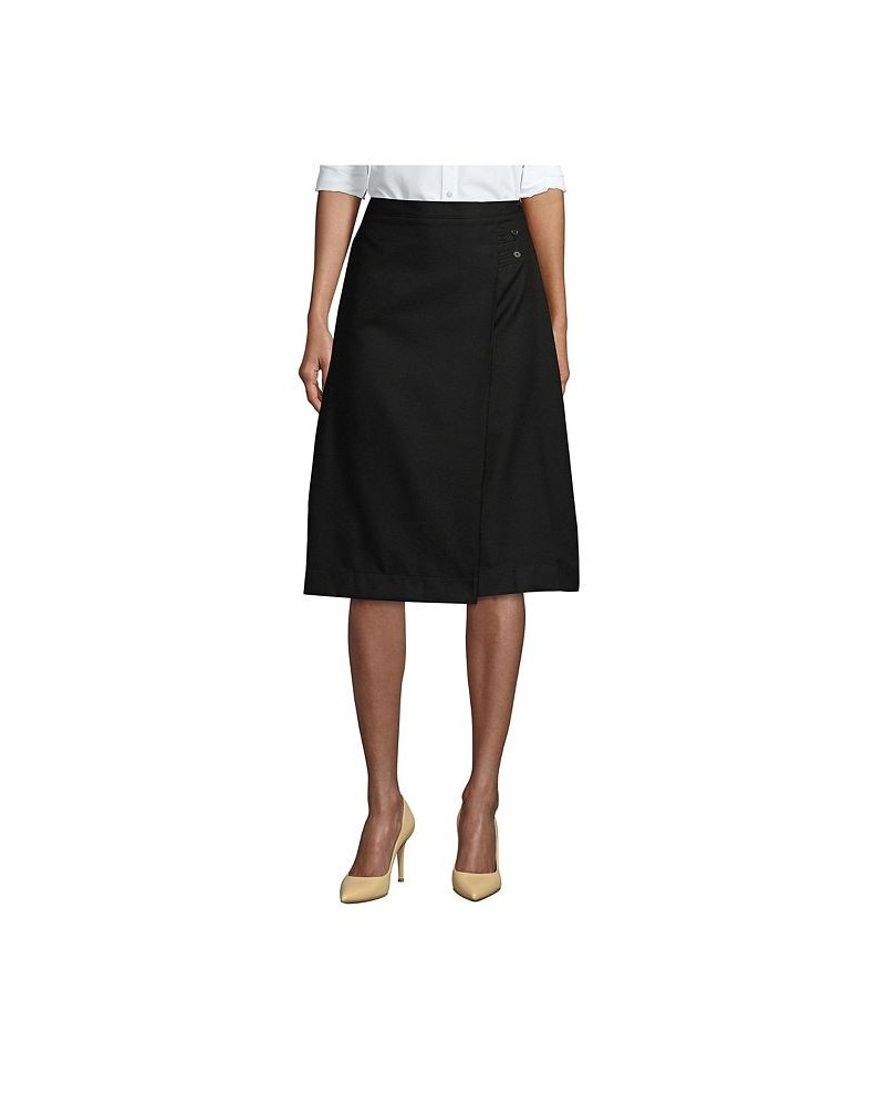 School Uniform Women's Solid A-line Skirt Below the Knee Black $21.58 Skirts