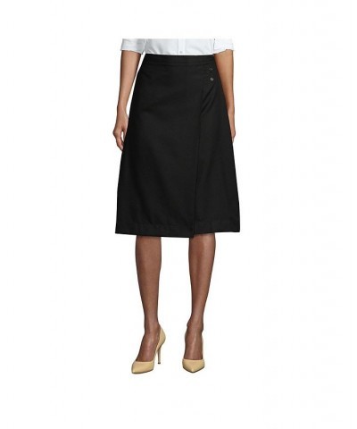 School Uniform Women's Solid A-line Skirt Below the Knee Black $21.58 Skirts