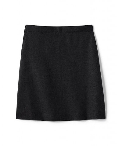 School Uniform Women's Solid A-line Skirt Below the Knee Black $21.58 Skirts