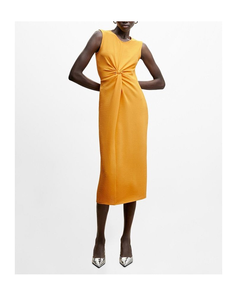 Women's Knot Textured Dress Orange $29.40 Dresses