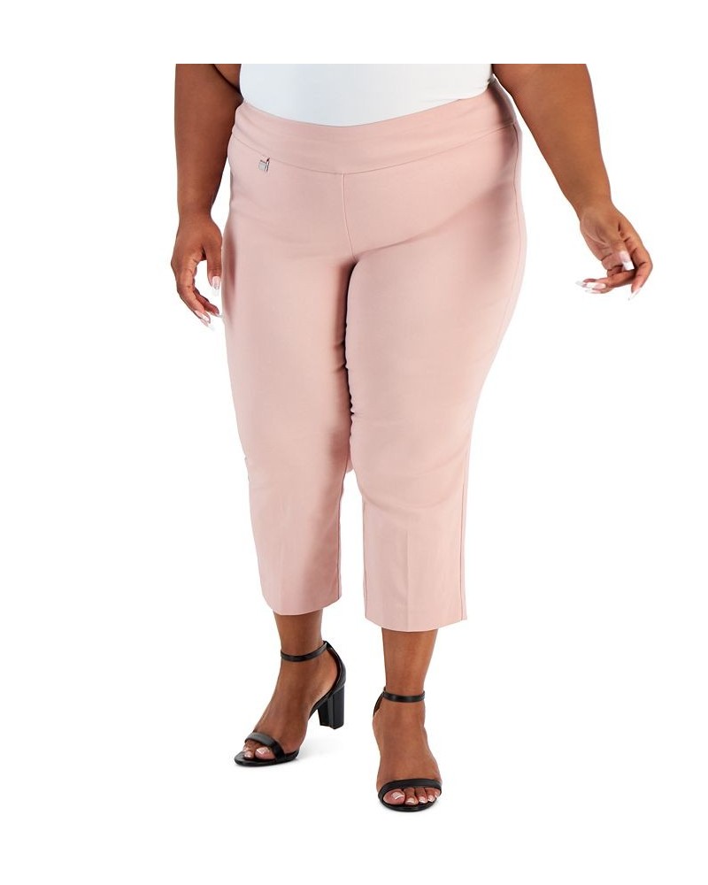 Plus Size Tummy-Control Capri Pants Rosedust $17.50 Pants