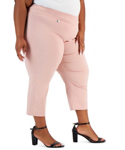 Plus Size Tummy-Control Capri Pants Rosedust $17.50 Pants