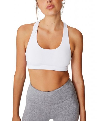 Strappy Sports Crop Bra White $11.50 Bras